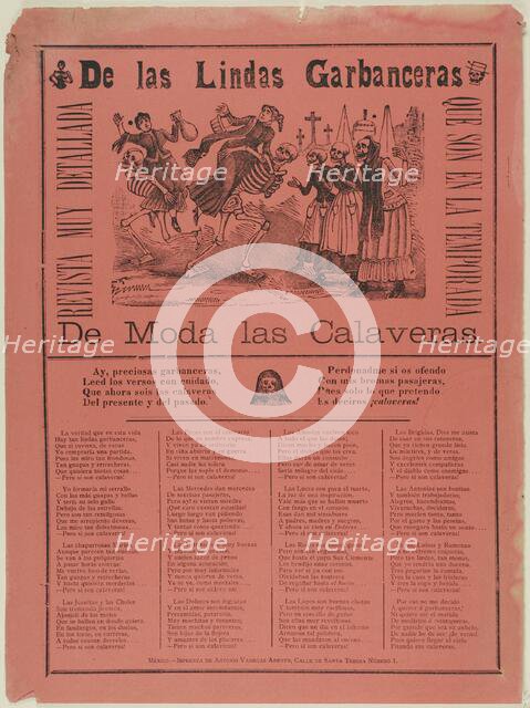 The Lovely Garbanzo-Sellers as Calaveras, 1880–1913. Creator: José Guadalupe Posada.