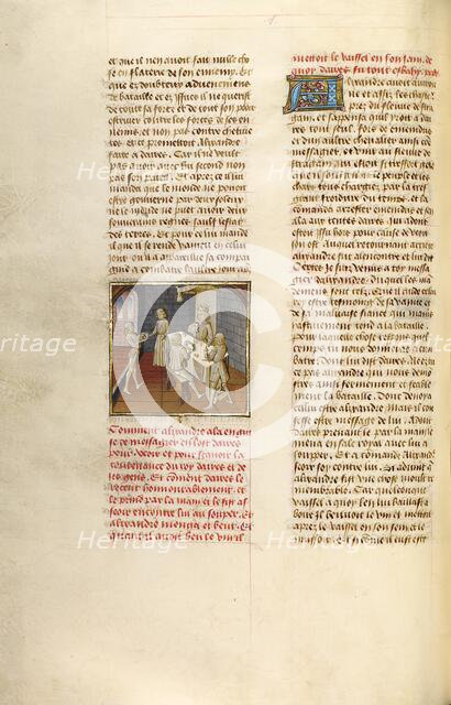 The Feast of Darius in Honor of Alexander the Great; Miroir Historial, about 1475. Creator: Unknown.