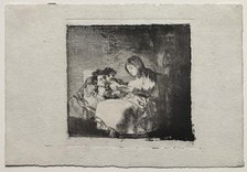 Woman Reading to Two Children, 1824-1825. Creator: Francisco de Goya (Spanish, 1746-1828).