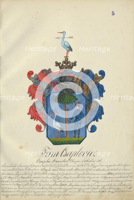 Coat of arms of the caplovic family, 1904-1910. Creator: Adolf Medzihradsky.