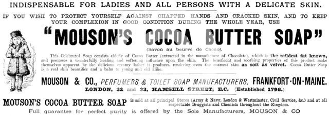 Advertisement for "Mouson’s Cocoa Butter Soap", 1890.  Creator: Unknown.