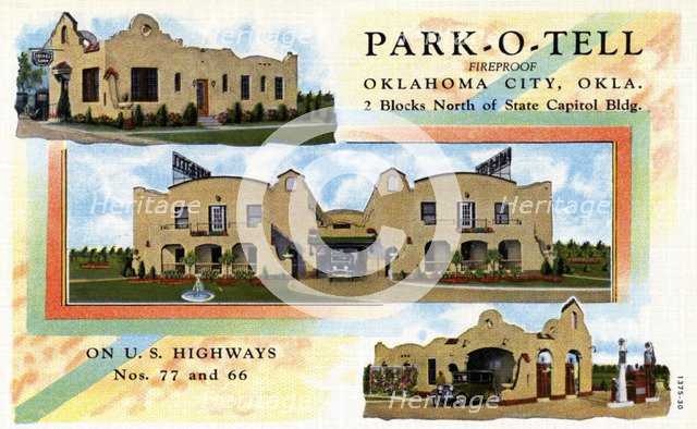 Park-O-Tell motel, Oklahoma City, Oklahoma, USA, 1930. Artist: Unknown