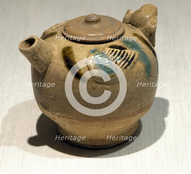 Covered ewer with bird appliques, 800s. Creator: Unknown.