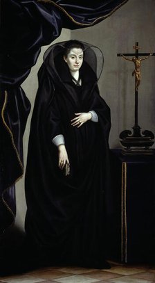 Portrait of a Noblewoman Dressed in Mourning, c. 1600. Creator: Jacopo Chimenti.