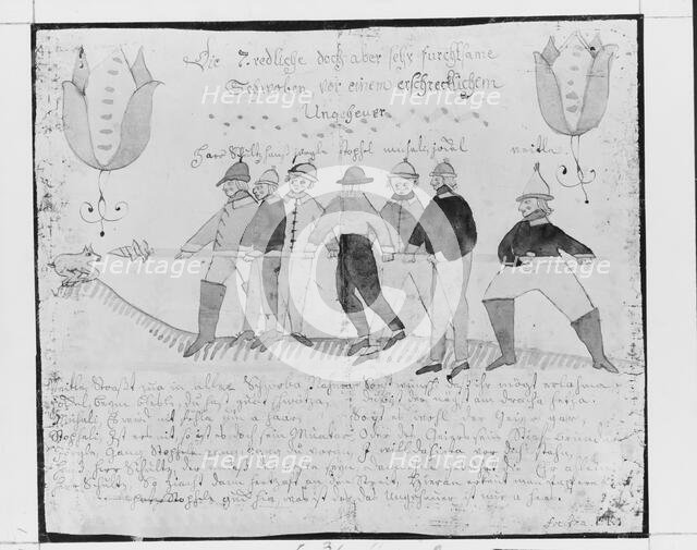 Drawing of a Hunt, 1800-1830. Creator: Friederich Krebs.