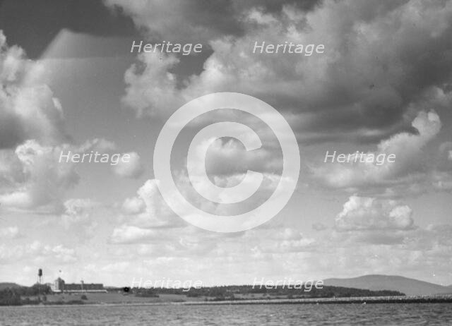 View of the Baldrige estate from across the water, 1931 July 25. Creator: Arnold Genthe.