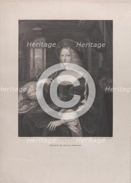 Portrait of Doña Isabel de Requesens y Enrìques de Cardona-Anglesola (formerly identified ..., 1821. Creators: Raphael Morghen, Pierre Bouillon.