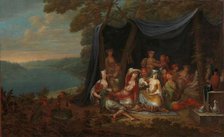 Fête champêtre with Turkish Courtiers under a Tent, c.1720-c.1737. Creator: Jean Baptiste Vanmour.