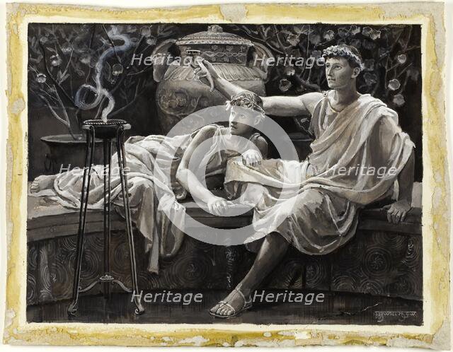 Checking His Love Trance, a Cup He Took Full Brimm'd, 1885. Creator: Will H. Low.