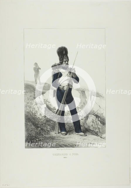 Grenadier on Foot, Elba, 1846. Creators: Théodore Valerio, Auguste Raffet.
