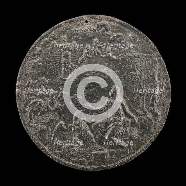 Saint John Composing "Revelation" on Patmos, 1570s. Creators: Master H.G., Hans Jamnitzer II.