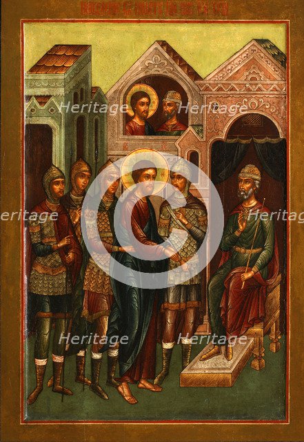 Christ before Pilate, Early 20th cen.. Artist: Russian icon  
