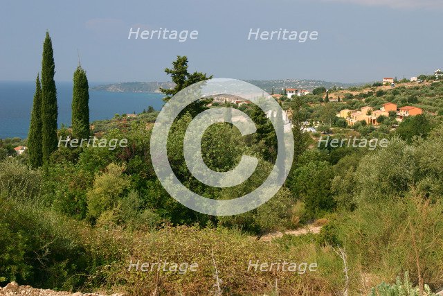 Distant view of Lourdas, Kefalonia, Greece.