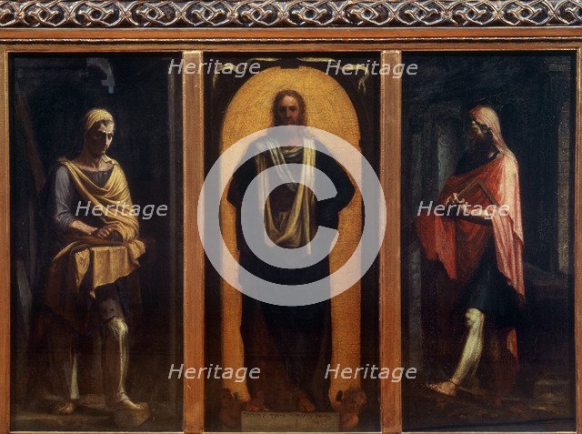 Christ with two Saints'.  Creator: Piombo, Sebastiano, del (1485-1547).