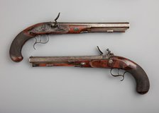 Flintlock Duelling Pistol, American, Middletown, Connecticut, ca. 1815-20. Creator: Simeon North.