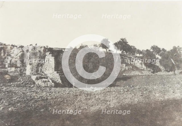 Jérusalem, Vallée de Josaphat, Grottes sépulcrales, 2, 1854. Creator: Auguste Salzmann.