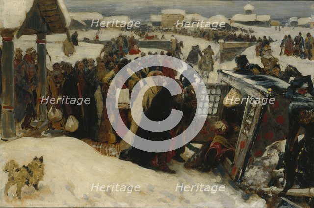 Arrival of a voivode, 1907. Artist: Ivanov, Sergei Vasilyevich (1864-1910)