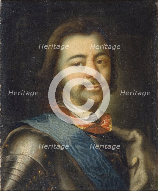 Portrait of Emperor Peter I the Great (1672-1725), Early 18th cen.. Artist: Nikitin, Ivan Nikitich (1680s-after 1742)