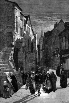 "Returning from Midnight Mass", by M. Montbard, 1881. Creator: T. Moller.