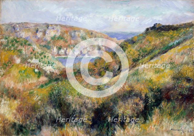 Hills around the Bay of Moulin Huet, Guernsey, 1883. Creator: Pierre-Auguste Renoir.