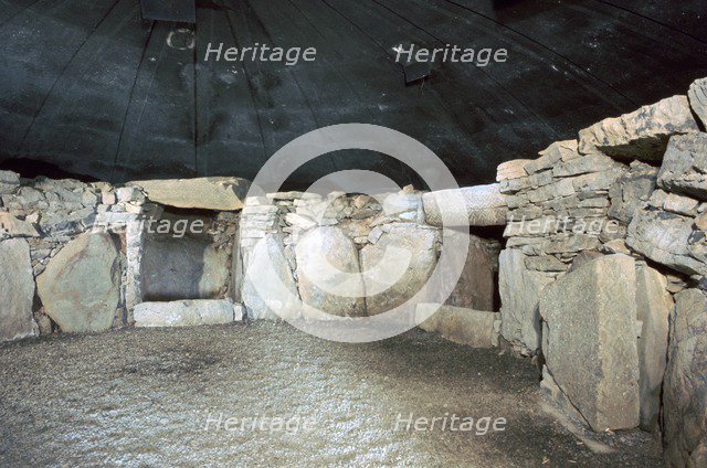 Interior of a passage grave at Fourknocks, 3000 to 2500 BC. Artist: Unknown