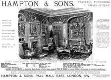 Advertisement for Hampton & Sons, furniture, 1895. Creator: Unknown.