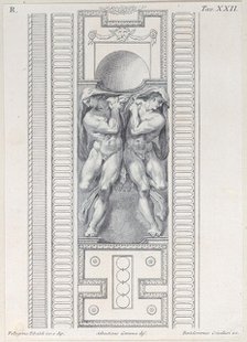 Plate 22: two nude figures wearing veils, 1756. Creators: Bartolomeo Crivellari, Sebastiano Gamma.