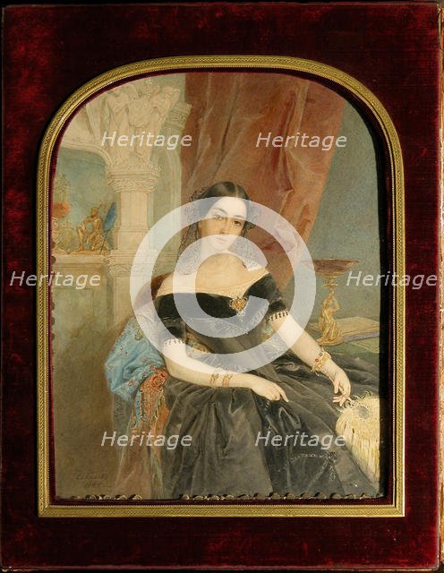 Portrait of Leonilla Ivanovna Baryatinskaya, Princess zu Sayn Wittgenstein (1816-1918), 1844.