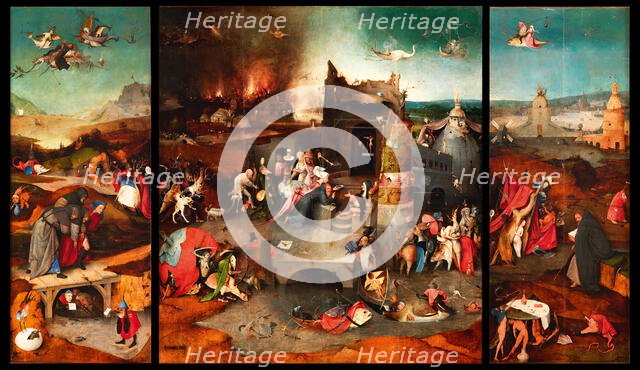 The Temptation of Saint Anthony (Triptych), c. 1500. Creator: Bosch, Hieronymus (c. 1450-1516).