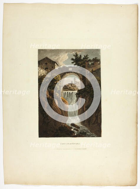 Cascade of Tivoli, plate thirty-nine from the Ruins of Rome, published February 1, 1798. Creator: Matthew Dubourg.