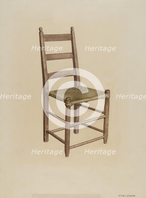 Rawhide Bottom Chair, 1939. Creator: Virgil A. Liberto.