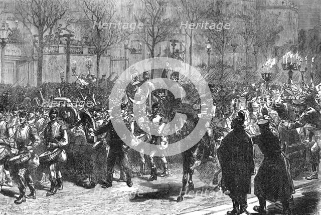 The first departure of Germans from Paris, 1871. Creator: C. R..