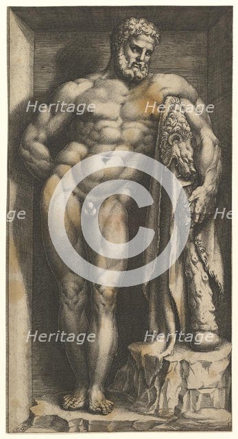 The Farnese Hercules, late 1570s. Creator: Giorgio Ghisi.