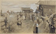 Hunting with Borzois, 1907. Artist: Vinogradov, Sergei Arsenyevich (1869-1938)