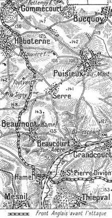 'Terrain de l'offensive britannique sur les deux rives de l'Ancre', 1916. Creator: Unknown.