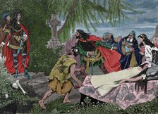 Ophelia's funeral, 19th century.  Creator: Barcel.