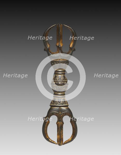 Three-pronged Vajra Pestle (Sankosho), 1300s-1400s. Creator: Unknown.