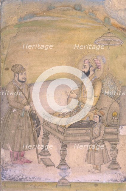 Aurangezeb enthroned, (second half of the seventeenth century?).  Creator: Unknown.