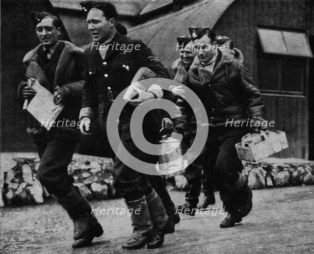 Members of the RAF ready for action during World War II, c1940 (1943). Artist: Unknown.