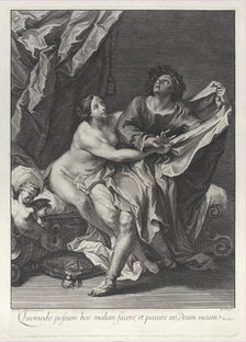 Joseph and Potiphar's wife, 1700-52. Creator: Johann Jakob Frey the Elder.