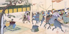 Warriors playing a kind of polo, 19th Century. Creator: Japanese School (19th century).