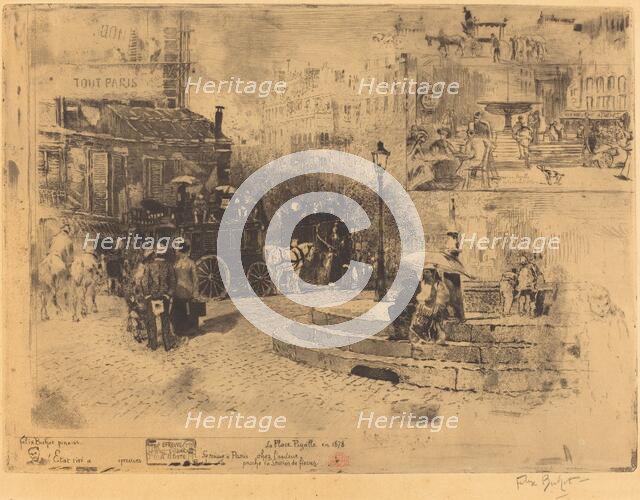 La Place Pigalle en 1878 (Place Pigalle in 1878), 1878. Creator: Felix Hilaire Buhot.