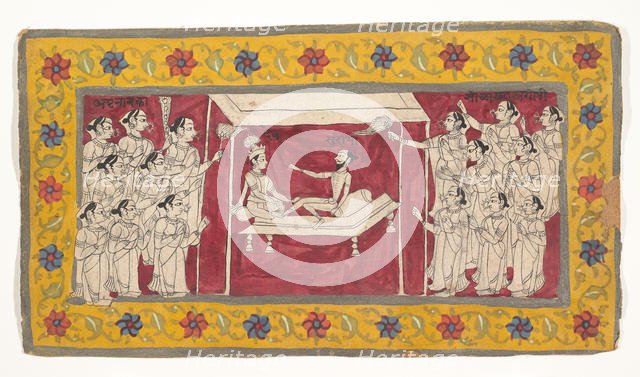 Krishna with an Ascetic, ca.1850. Creator: Unknown.