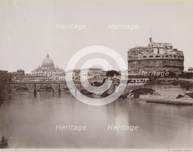 Tiber River - Castel Sant'Angelo, Rome, between 1880-1890. Creator: Giorgio Sommer.