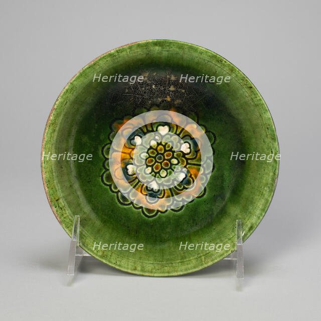 Shallow Dish with Rosette Design, Tang dynasty (618-907), first half of 8th century. Creator: Unknown.