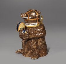 Jug In The Form Of A Bear Holding A Caricature Of Napoleon Bonaparte, c1813. Creator: Unknown.
