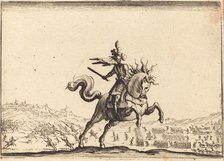 Military Commander on Horseback, c. 1617. Creator: Jacques Callot.