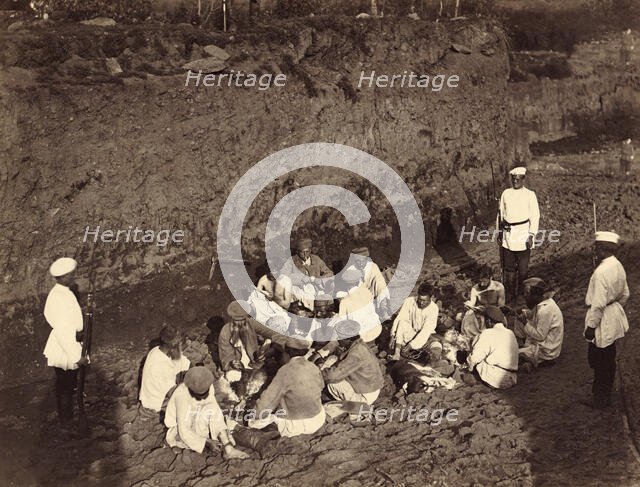 Hard Labor Convicts at Rest in the Pit, 1891. Creator: Aleksei Kuznetsov.