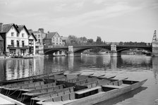 View along the River Thames at Windsor, looking towards Windsor Bridge, Berkshire, c1945-c1965. Artist: SW Rawlings