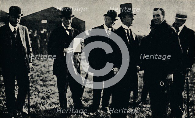 'Grahame White and Mr. Churchill', 1910, (1945). Creator: Unknown.